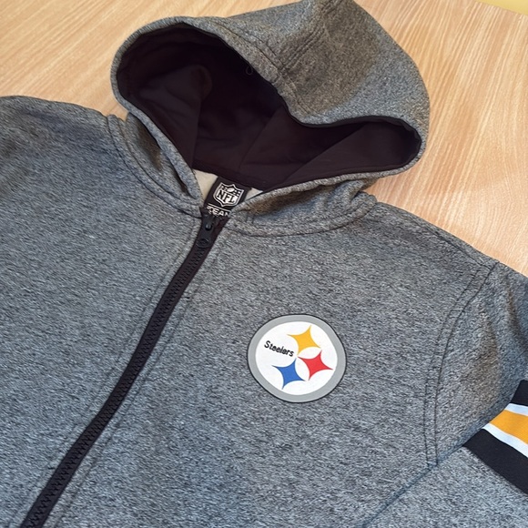 NFL Team Apparel zip front hooded sweatshirt gray black gold - Picture 2 of 6